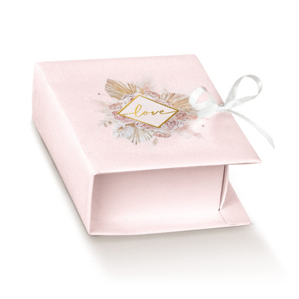 Set Di 12 Scatoline Porta Confetti Matrimonio - In Plastica Dorata, 7.4x5.2x5 Cm, Per Bomboniere E Feste