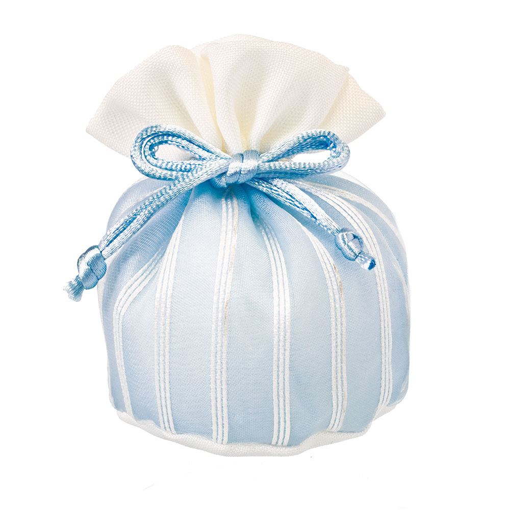 BOMBONIERA SACCHETTO CELESTE PER BAMBINO CON INSERTO PER FOTO/DATA-IDEA BOMBONIERA BATTESIMO O Gadget Fine Festa