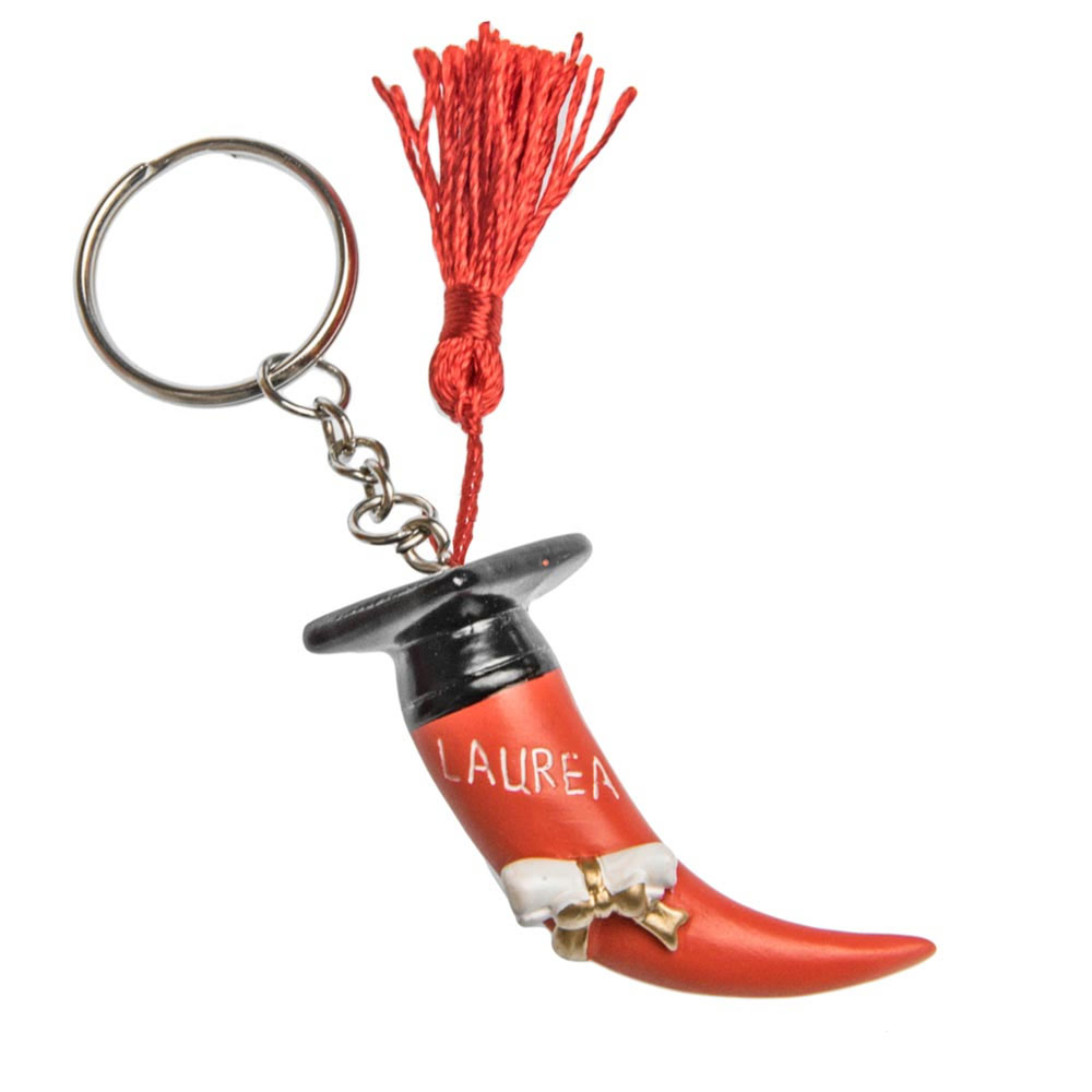Bomboniere Laurea: Set Da 10 Portachiavi Con Corno Portafortuna In Metallo Laccato Argento, Dimensioni 31 Mm, Ideali Per Fai-da-te E Segnaposto.