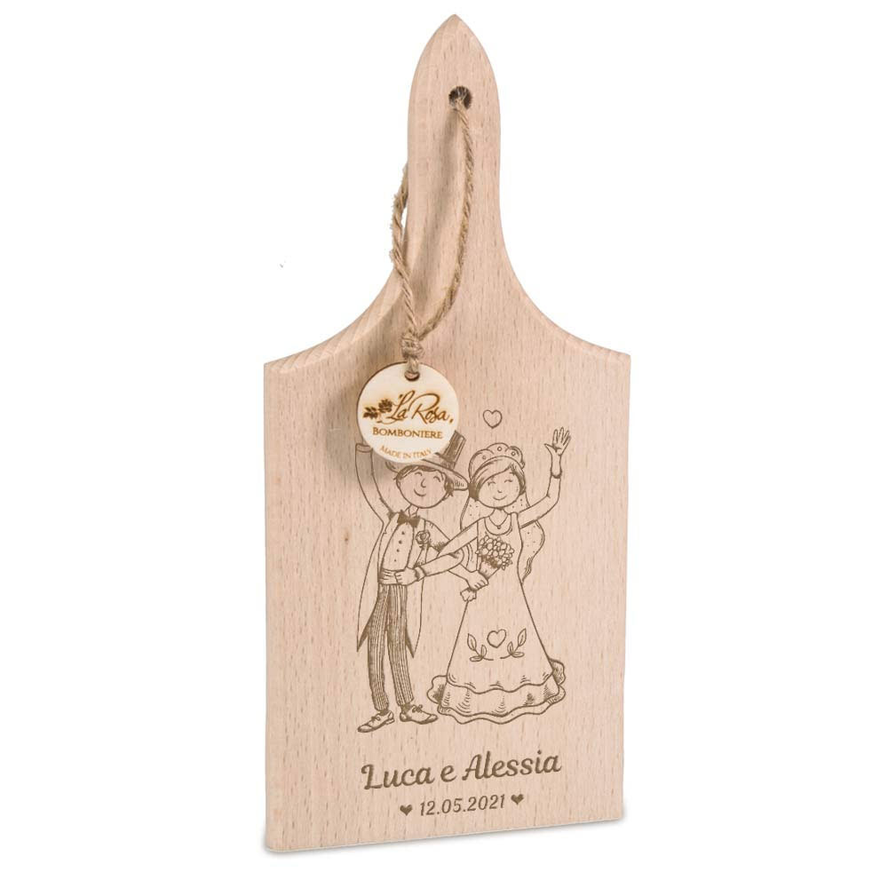 Bomboniera matrimonio Claraluna 2026 tagliere lilla con coltellino