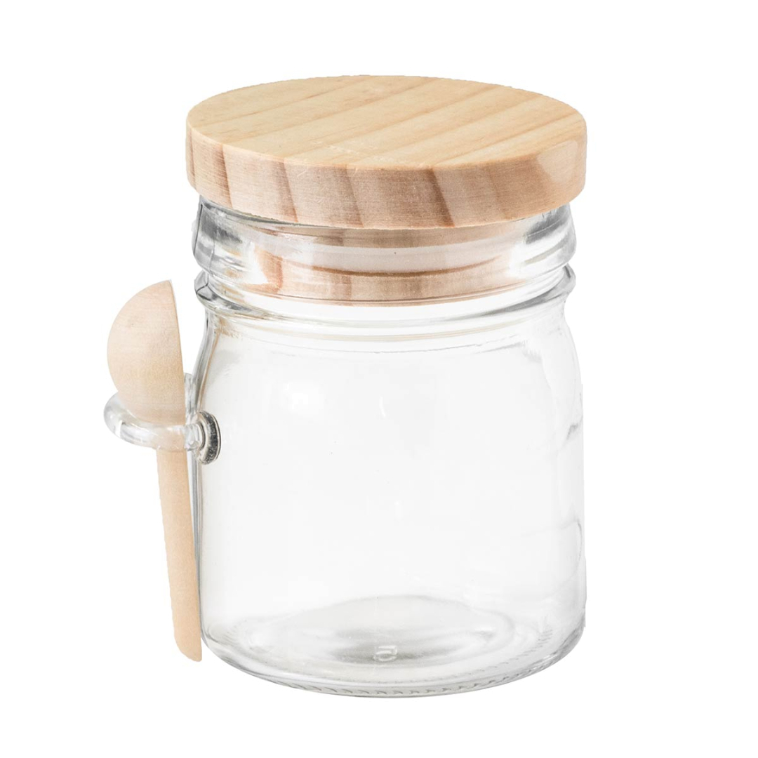 Formaggera Coccinella Lia In Vetro 400 Ml – Barattolo Con Tappo In Legno E Cucchiaino, Decorazione Artigianale