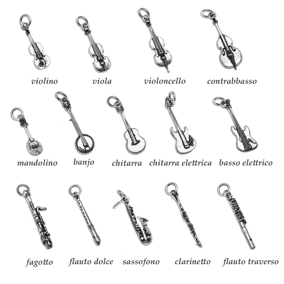 Ciondolo a forma di sedicesima nota in argento sterling smaltato / Gioielli a tema musica e danza - Italia