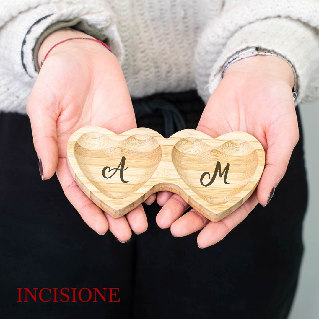 Cuore Di Legno Con Corteccia Naturale E Incisione Personalizzata, Regalo Di Nozze Con Motivo A Cuore, Decorazione Per Anniversario Di Matrimonio - Foto 5