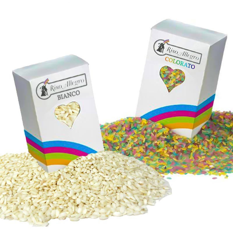 Riso per Matrimonio Colorato e Bianco Antimacchia Per Riso per Matrimonio Colorato e Bianco Antimacchia Per