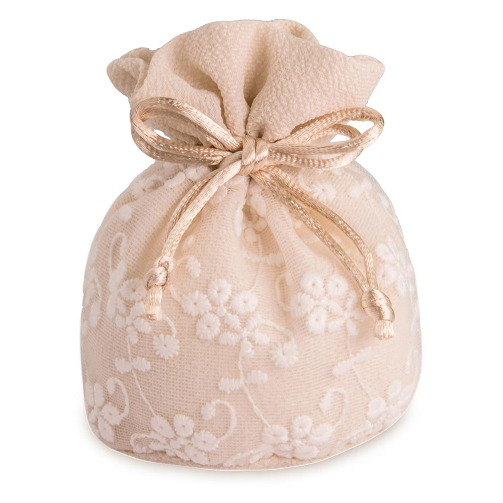 Crociedelizie – 25 Sacchettini Bomboniera In Raso Con Ricamo Iniziale E Calice Comunione/cresima – Regalo Personalizzato Bimbo O Bimba