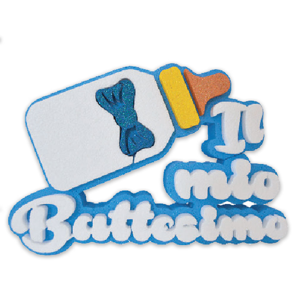 Cake Topper in legno per Battesimo con Stampa UV - : Incisione e taglio laser