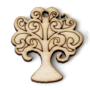 ciondolo albero della vita in legno naturale per bomboniere, ottimo per sacchetti e scatoline
