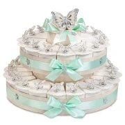 Torta Bomboniere tiffany con Farfalle da 35 fette