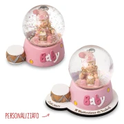 Bomboniera Battesimo Nascita bimba palla di neve Personalizzabile