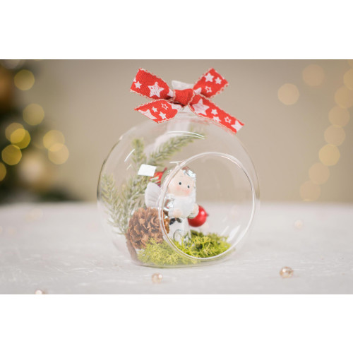 Idea Regalo Natale - Sfera palla di natale in vetro soffiato e angioletto