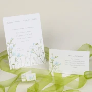 Partecipazione Matrimonio Originale con fiorellini celesti - Cleome
