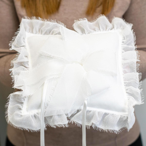 Cuscino Per Fedi Nuziali Da 15 X 15 Cm Per La Decorazione Di Nozze Cuscino Da Sposa In Raso Con Decorazioni A Doppio Cuore E Strass Con Nastri