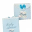 Ultimi 55 pezzi scatoline portaconfetti scritta "baby shower" celeste misura 9x11 cm