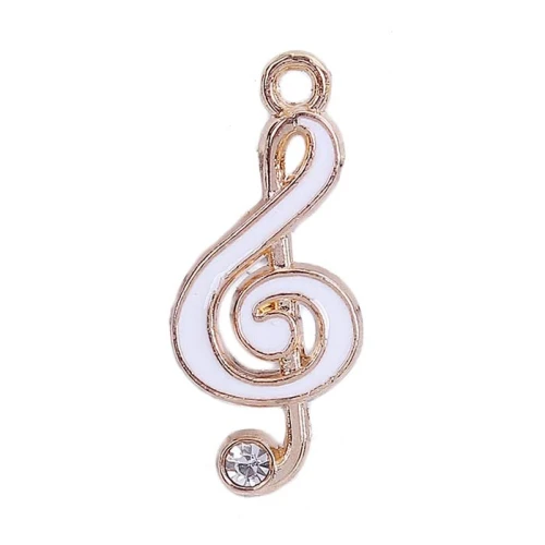 Ciondolo Chiave di violino oro con strass per bomboniere