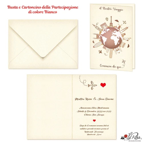 Partecipazione Matrimonio Tema Viaggio 2025 STAMPA OMAGGIO