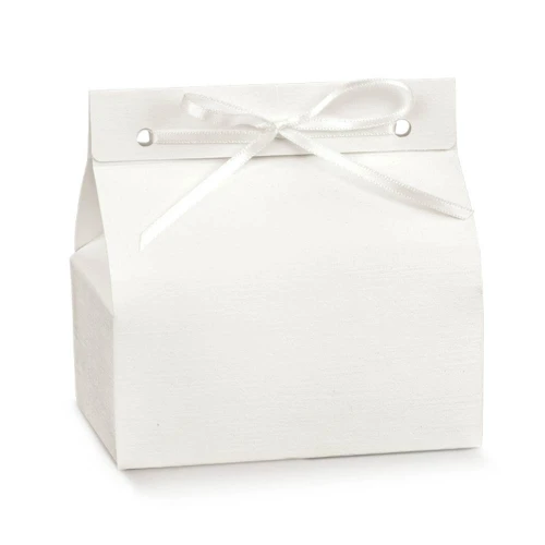 ULTIMI 50 pz scatoline portaconfetti chic in cartoncino bianco 7x4x3 cm