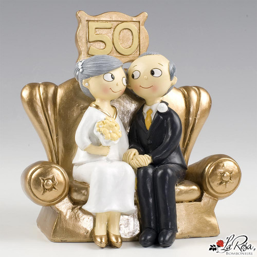 Cake Topper Nozze d'Oro 50 anniversario matrimonio