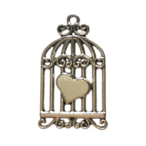 ciondolo gabbietta con cuore per bomboniere