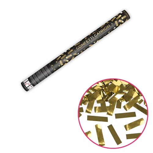 cannone sparacoriandoli 60 cm coriandoli e stelle filanti oro