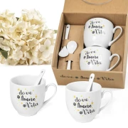 ⚡ OFFERTISSIMA Bomboniere 2026 Linea Fantasie Set di tazzine da tè con frasi