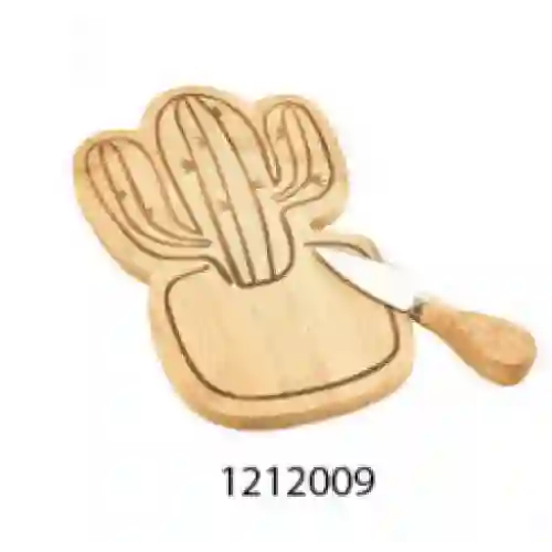 ULTIMI 4 Tagliere in legno a forma di cactus con coltellino 22x17 cm PREZZO PER TUTTI