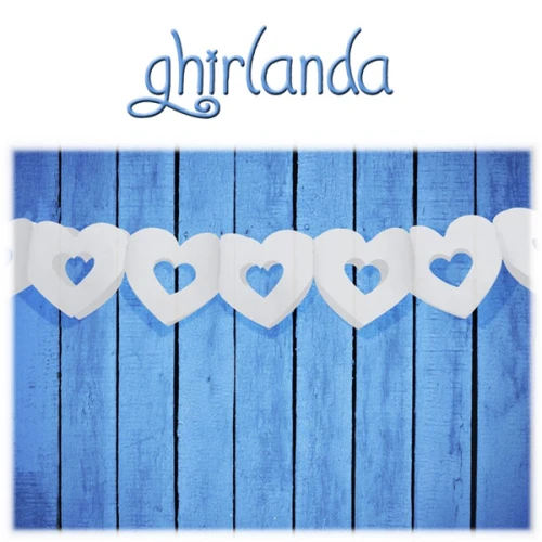 ghirlanda con cuori bianchi 3 m