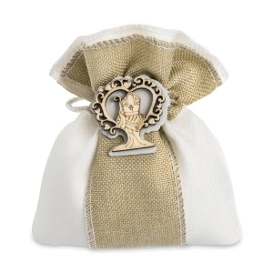 Ultimi 17 pezzi Bomboniere Sacchettini Portaconfetti di Yuta con Albero della Vita e simbolo Cresima