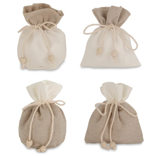 Bomboniere 2026 Linea Bi-Natural Sacchettini Portaconfetti con chiusura cordino