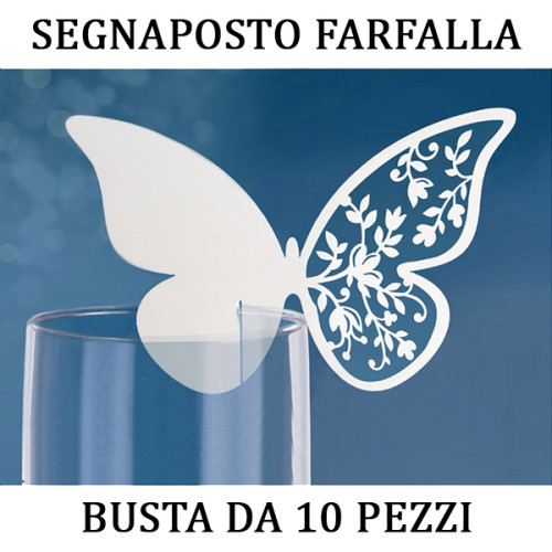 10 pezzi segnaposto farfalla per bicchiere