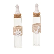 provette vetro portaconfetti con faro tema mare in Offerta Stock