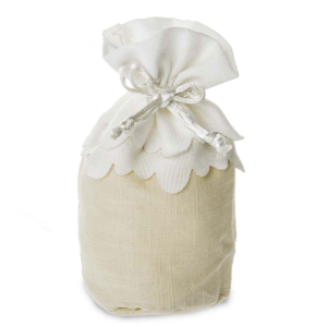  Sacchetto Portaconfetti in tessuto bianco e beige bomboniere fai da te