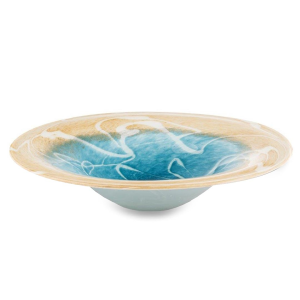 Centrotavola bicolore beige-blu diametro 40 cm