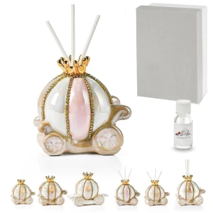 Bomboniere Carrozza Rosa con corona a Led o profumatore in ceramica OFFERTISSIMA