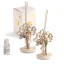 Bomboniere Solidali Matrimonio Quadrifoglio 2020 Linea Chiara, composta da Statuine e profumatore Coppia con Albero della Vita 
