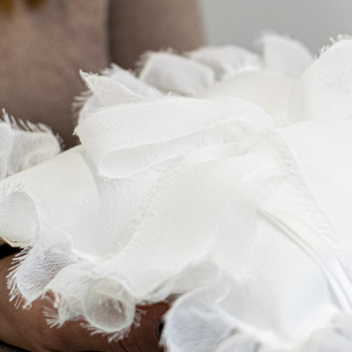 Cuscino Portafedi Matrimonio seta bianco - Alta Qualità