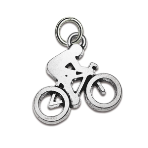 Ciondolo Ciclismo in argento per bomboniere idea originale