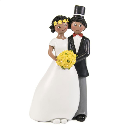 Cake Topper Matrimonio romantico sposi di colore o abbronzati