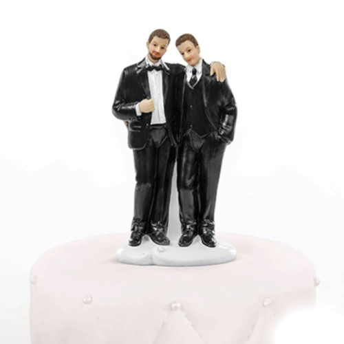 coppia sposi gay uomo uomo per centro torta matrimonio
