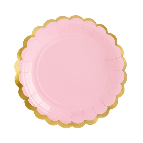 6 Piatti di carta 18 cm colore Rosa