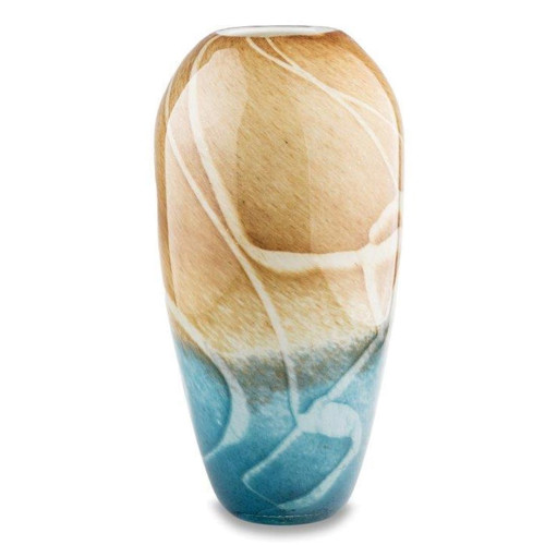 Vaso bicolore beige-blu h38 cm