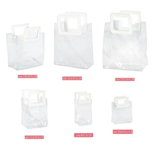 Shopper in pvc con manico in ecopelle per bomboniere