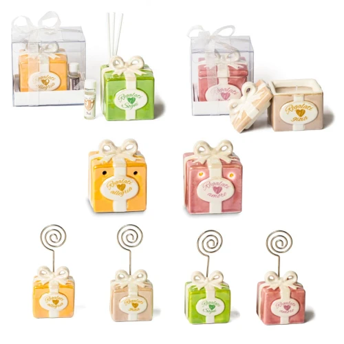 Bomboniere Linea Gift 2026 Pacchi regalo con frasi in porcellana