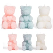 Bomboniere 2027 Candele Orsetti ricoperti da rose colorate