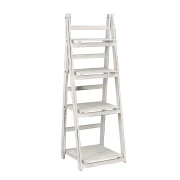 Mensoliera in legno shabby chic bianca