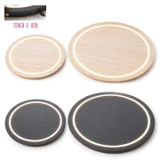 Base LED Rotonda in Legno per Centrotavola e allestimenti