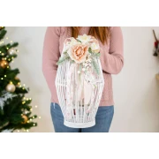 Idea Regalo Natale - Lanterna shabby con decorazione Rosa