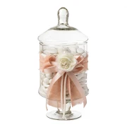 Confettata in vetro con rosa e dettagli cipria