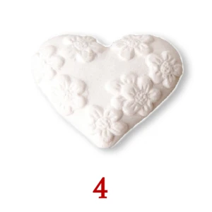 Gessetti Decorativi per Applicazione Bomboniere 4 Cuore Fiorito