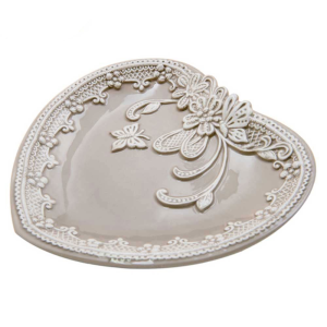 Bomboniere Piatti in Ceramica Shabby Chic Cuore Grande