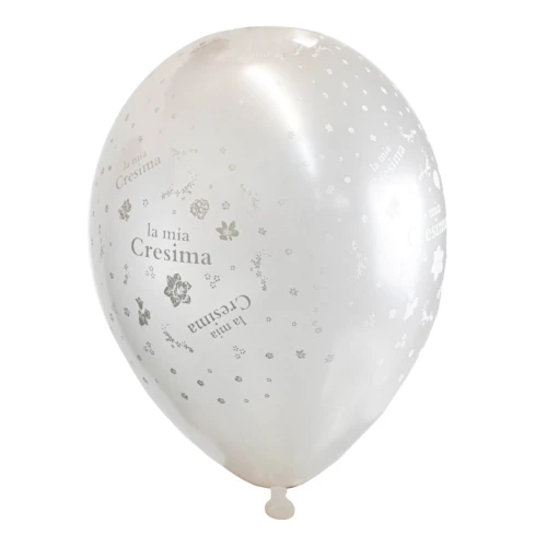 Palloncini Cresima perlati scritta \"Santa Cresima\" confezione 10 pezzi